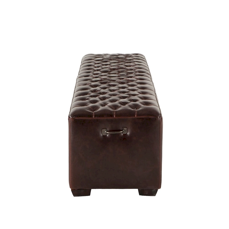 Copper Grove Pravets 78-inch Leather Bench with Diamond Stitch Detailing