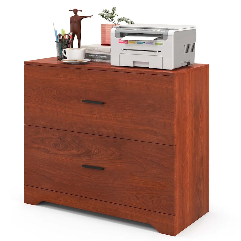 2 Drawer Lateral File Cabinet Printer Stand with Adjustable Bars