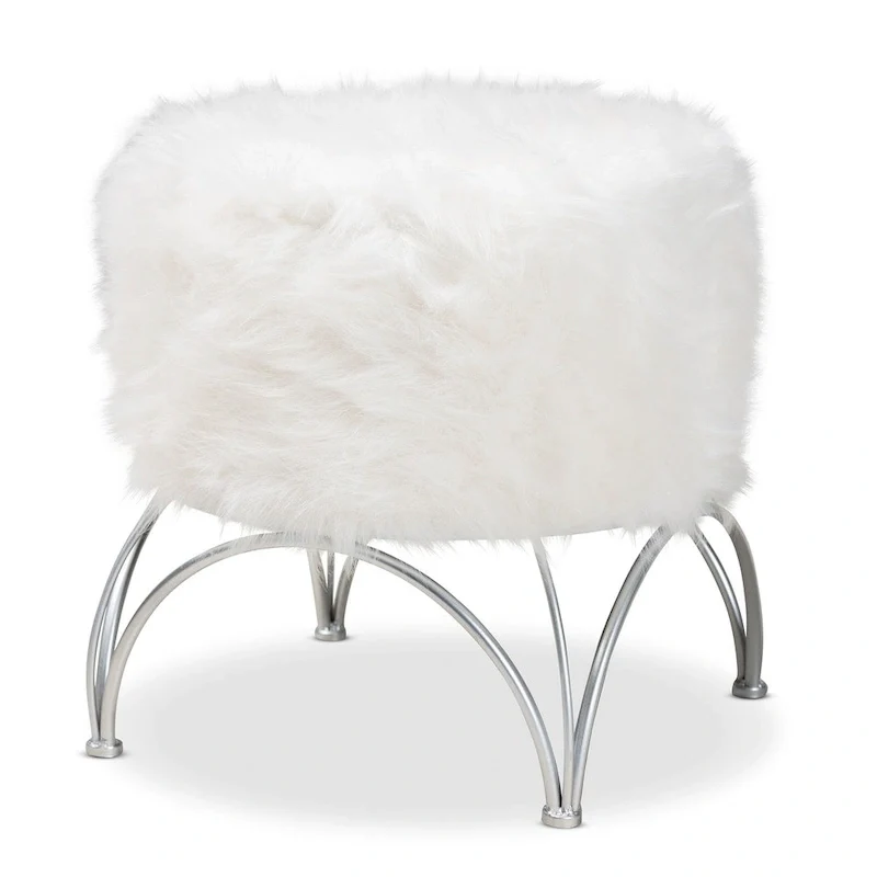 Silver Orchid Coburn Modern and Contemporary Upholstered Ottoman