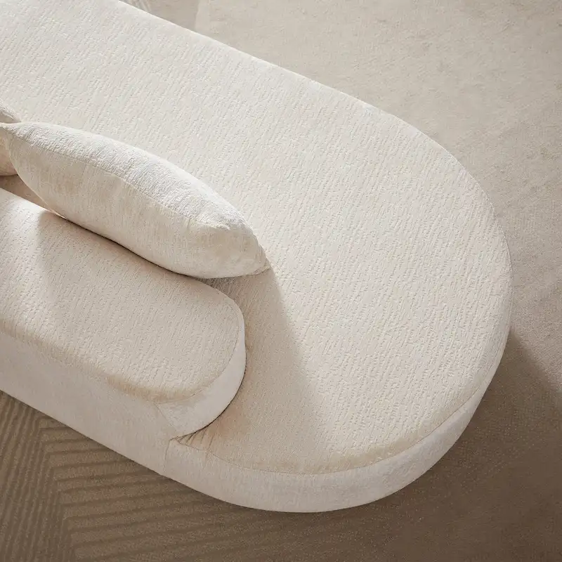 114 Chenille Cloud Sectional Sofa with Extra Deep Seating, and 4 Throw Pillows & No-Assembly Design