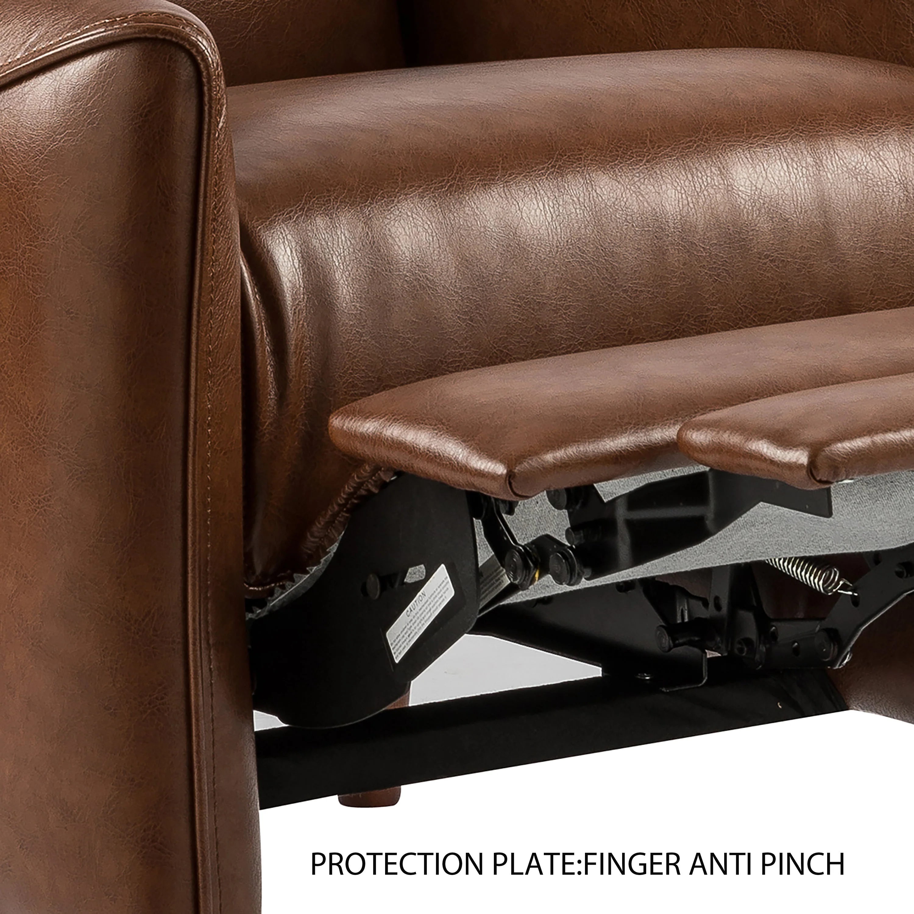 Comfy Upholstered Recliner Chair ¨C Small Push Armchair with Footrest & Rubber Wood Legs