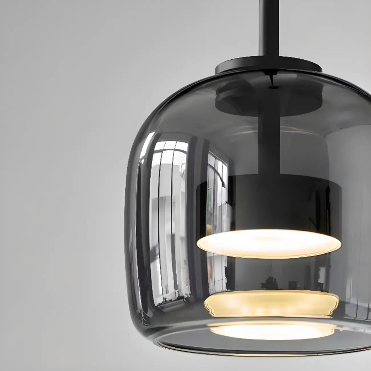 Dimmable Geometric Metal Glass LED Pendant Light