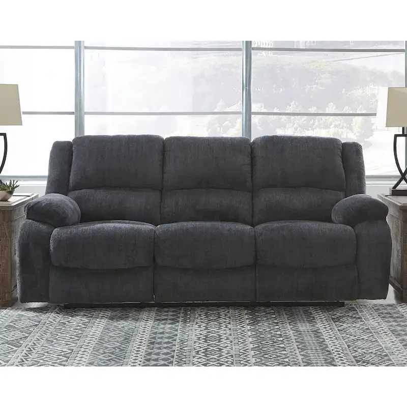 Draycoll Contemporary Reclining Sofa, Slate
