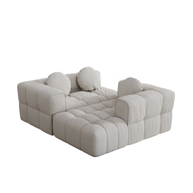 103  Chenille L-Shaped Sectional Sofa with Left Recliner, 3 Pillows and Modular Design