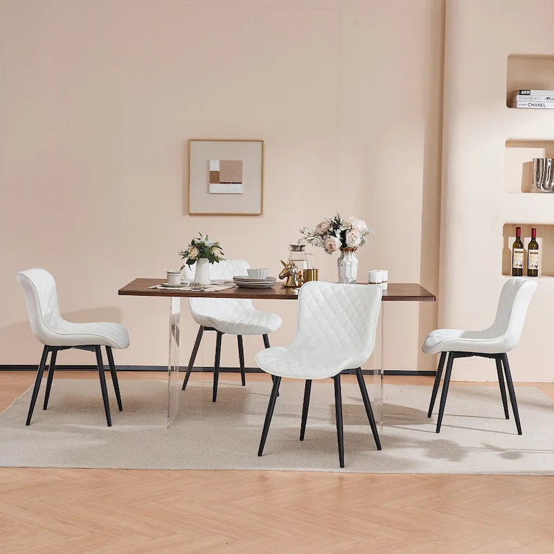 Dining Chairs Set of 2 Modern Leather Upholstered Dining Room Chair