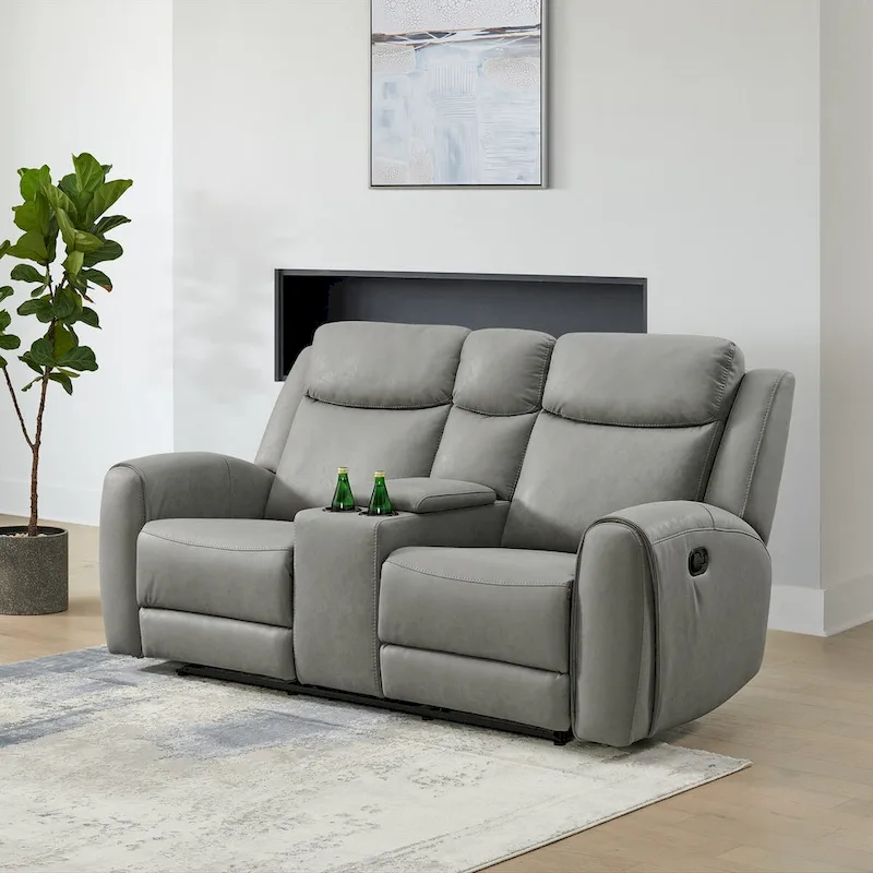 2-Piece Transitional Reclining Set, Gray