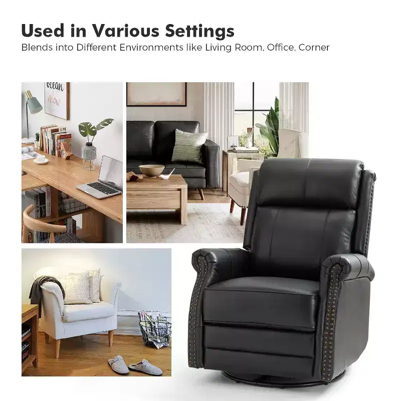 Irene 30.5 Wide Genuine Leather Manual Recliner with Rolled Arms Set of 2| ART OF LIVING DESIGNS