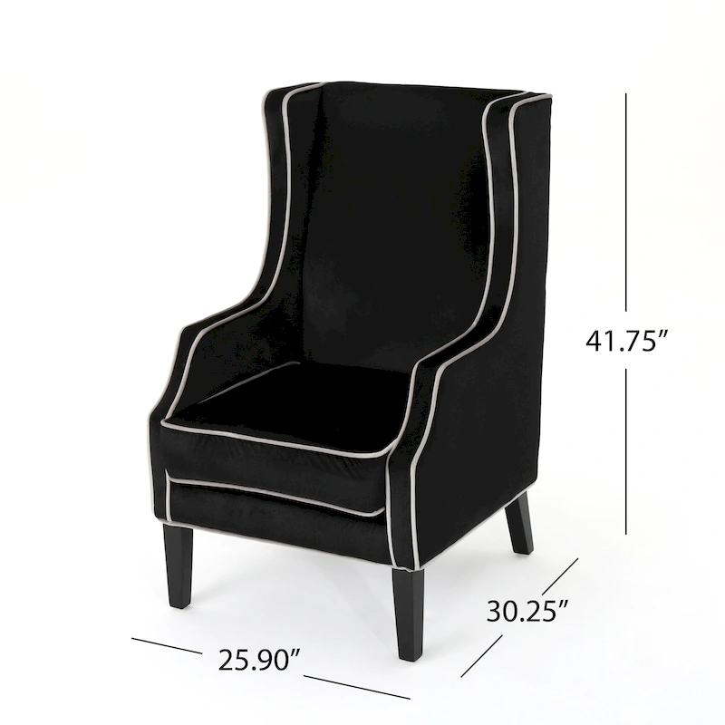 25.9 High Back Velvet Club Chair with Wide Backrest