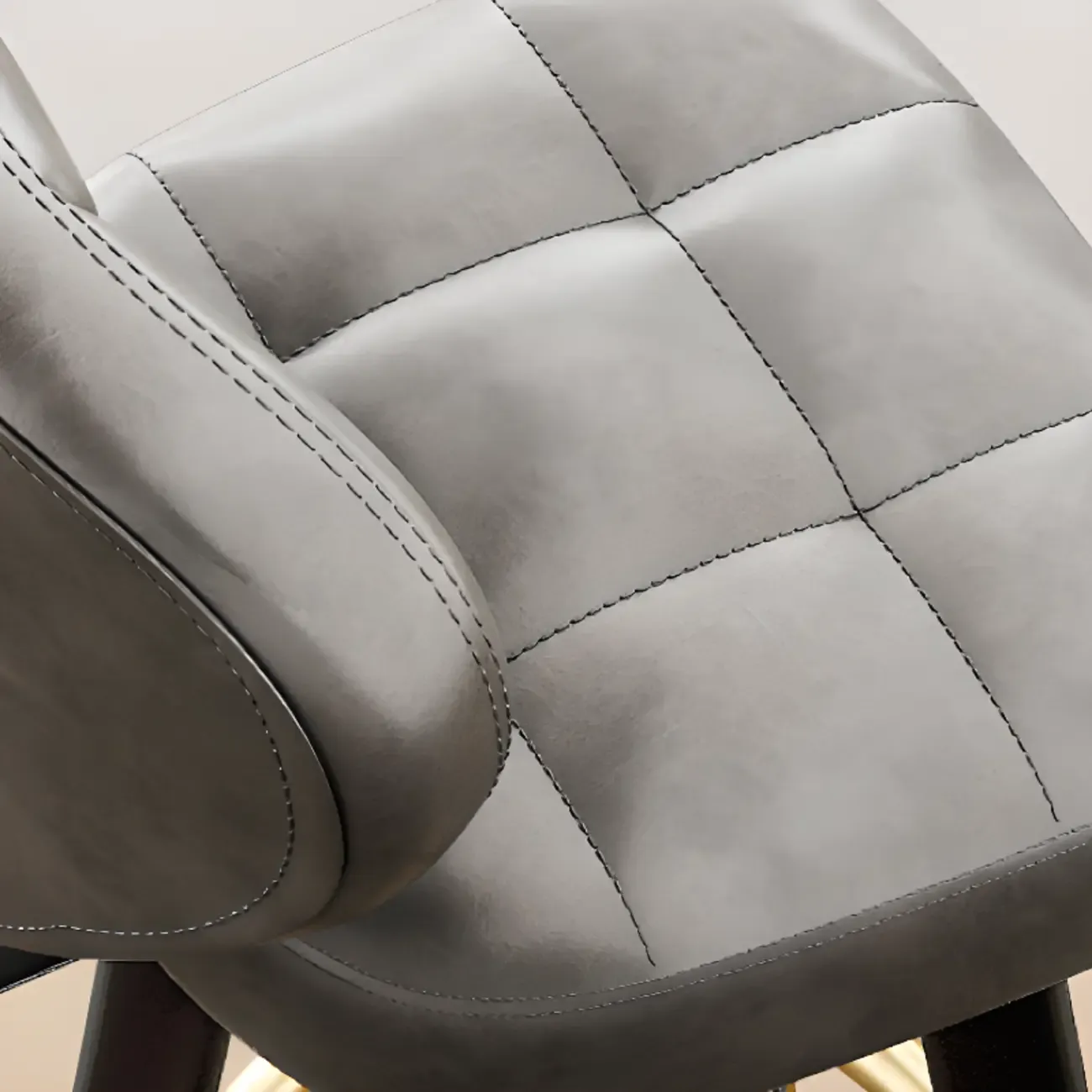 Modern Tufted Counter Height Bar Stools with Metal Footrest