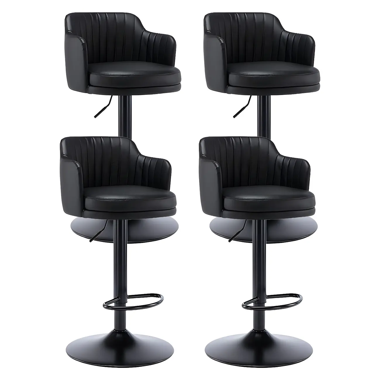 Modern Leather Armrests Swivel Adjustable Bar Stool