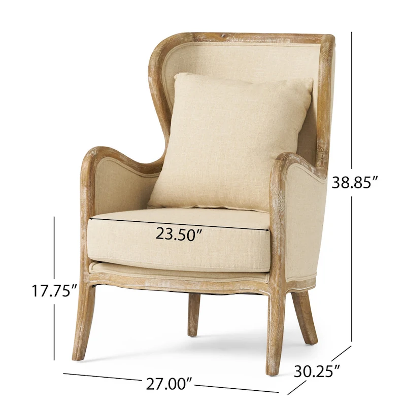 Crenshaw Fabric Wing Chair by Christopher Knight Home