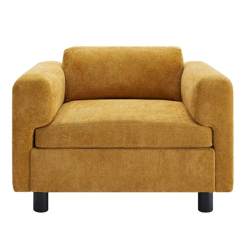 45.5 Woven Velvet Fabric Accent Chair with High-Density Cushion