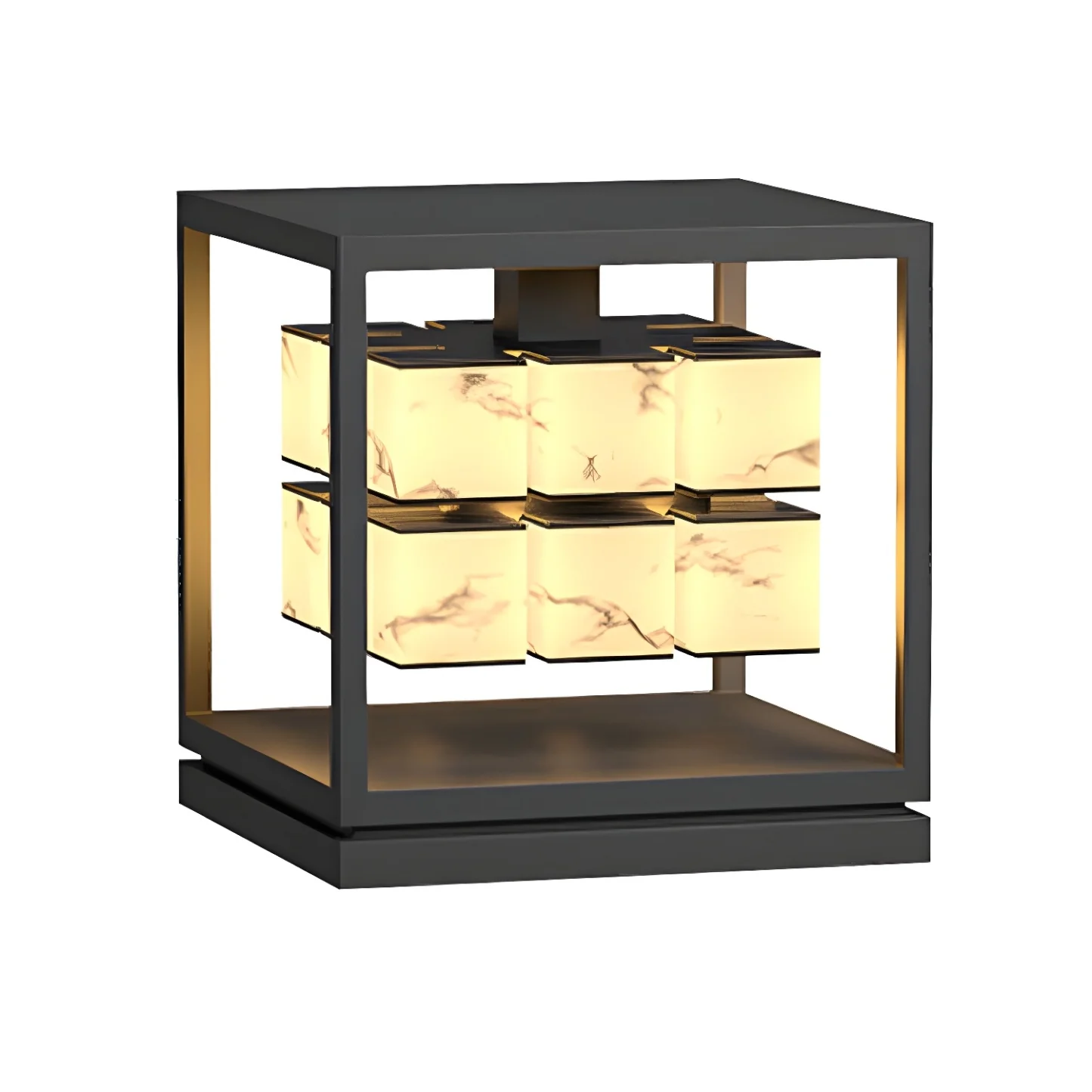 Modish Open Frame Layered Illuminant Post Cap Light