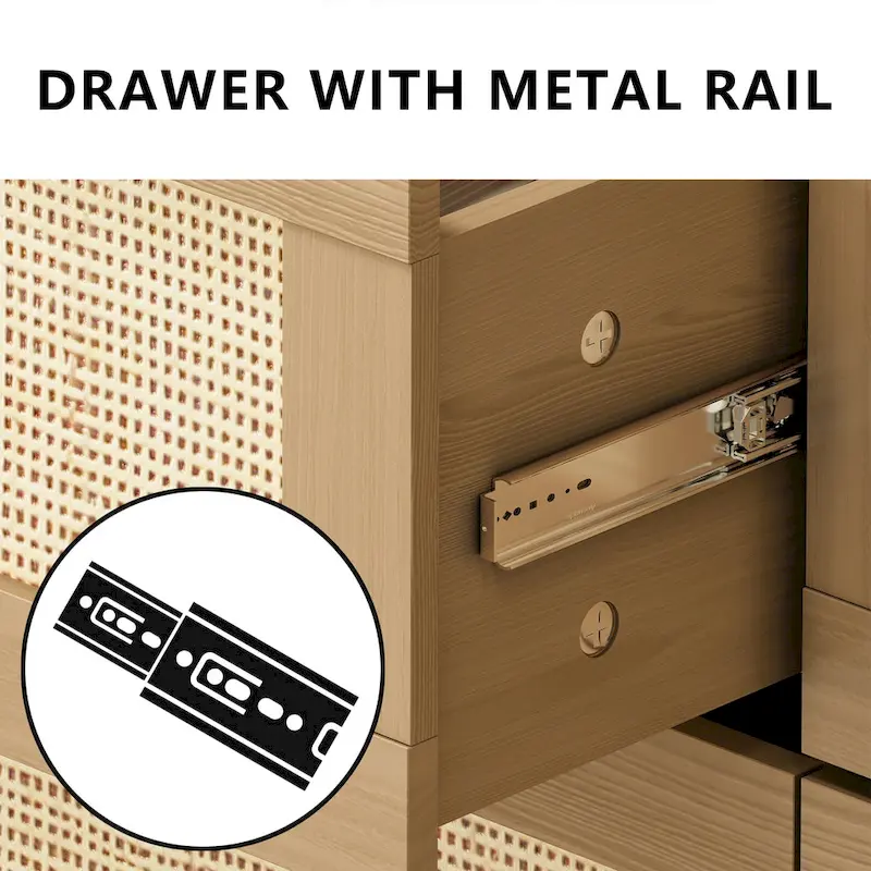 6 drawers Rattan dresser Rattan Drawer, Bedroom,Living Room