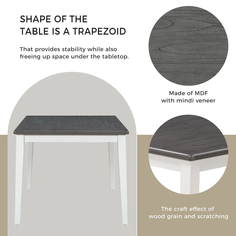 6-Piece Wooden Dining Table Set - 60