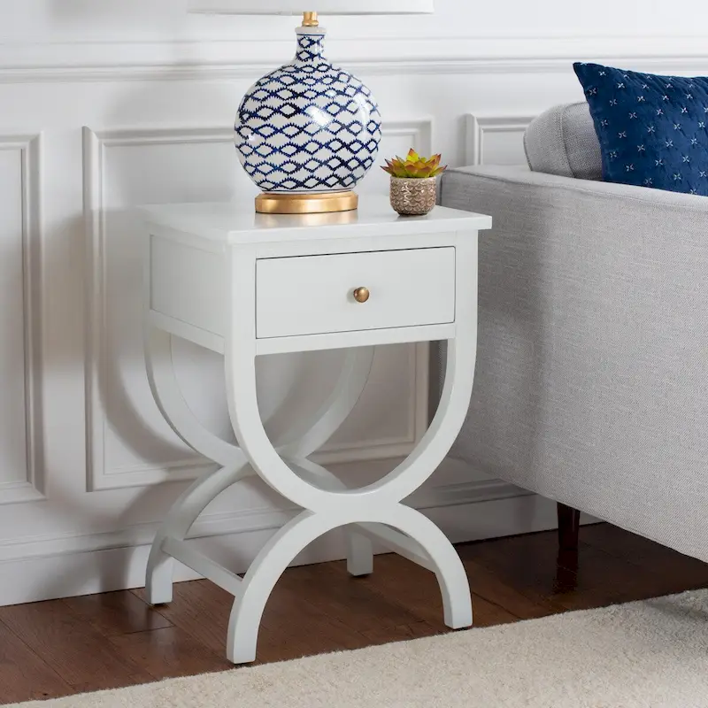 SAFAVIEH Liller 1-Drawer Accent Table Nightstand (Fully Assembled) - 18 W x 15 D x 27 H - 18Wx15Dx27H