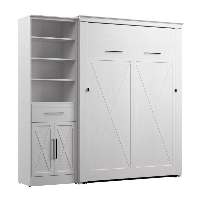 Key West Full Murphy Bed with Closet Wardrobe (88W) by Bestar