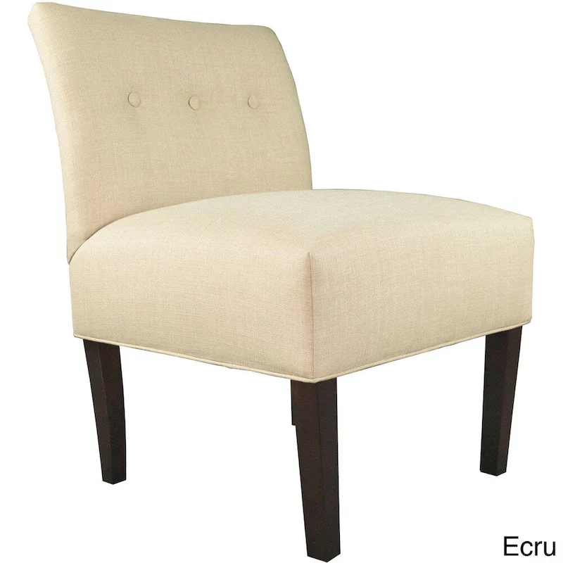 Button Tufted Ikat Accent Chair
