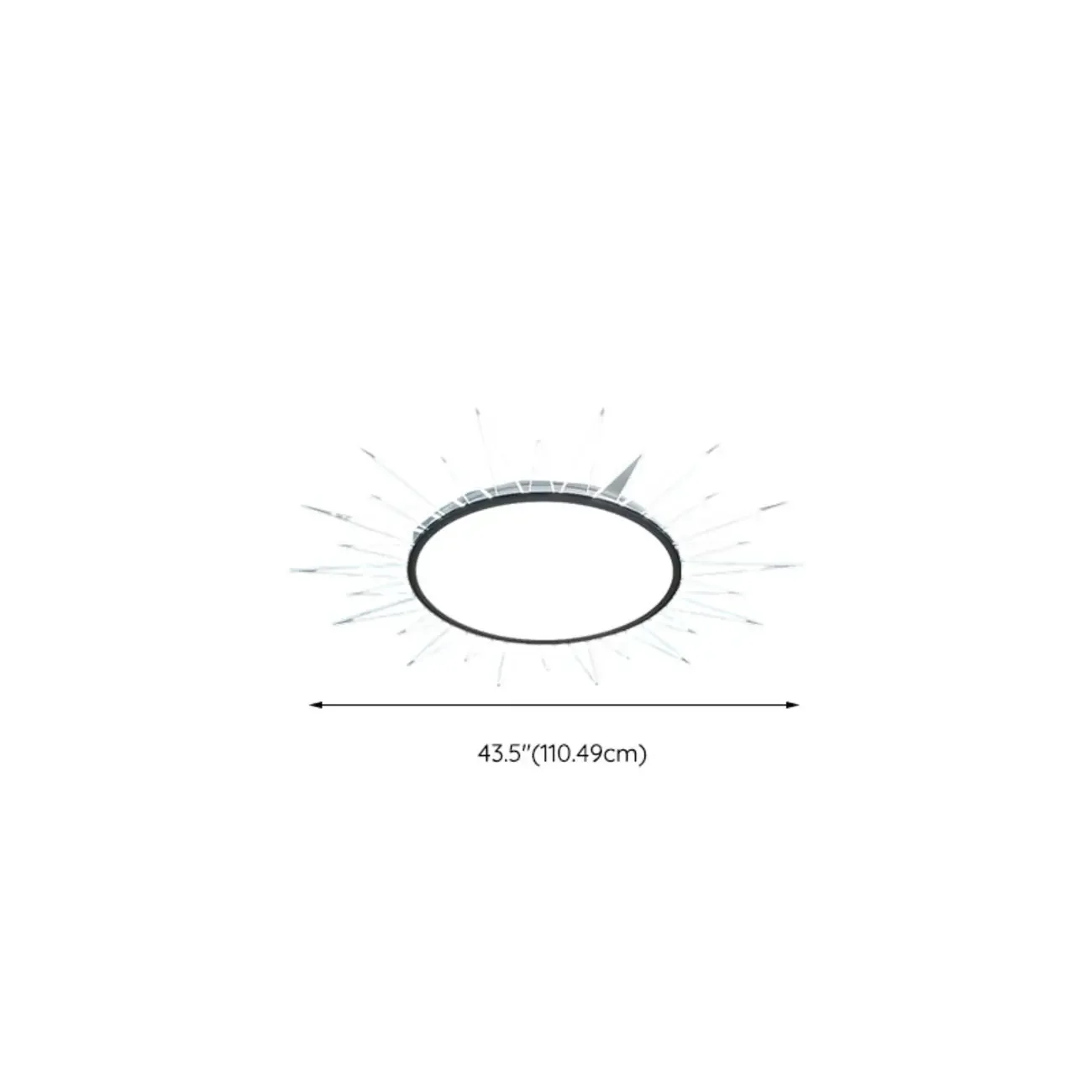 Large Acrylic Round Sunburst LED Flush Mount Ceiling Light