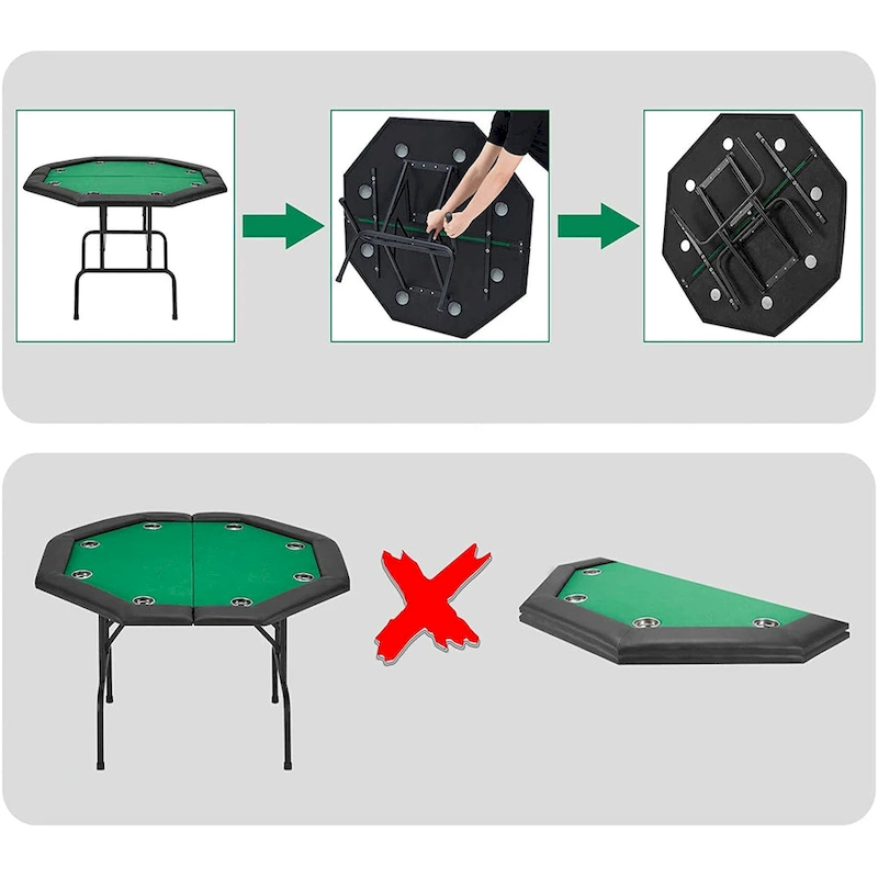 AVAWING 8 Players Game Poker Table Casino Leisure