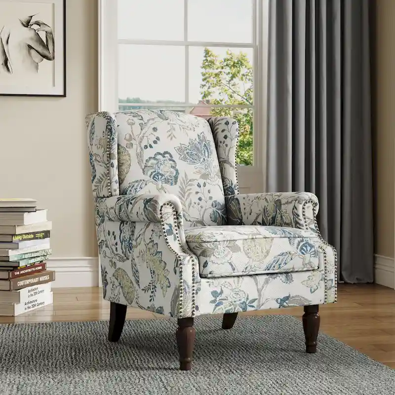 Upholstered Accent Chair Nailhead Trim Arm Chair
