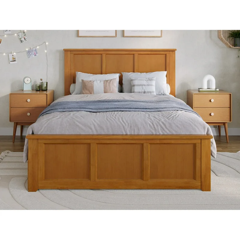 AFI Madison Full Size Platform Bed with Matching Footboard & Full Trundle