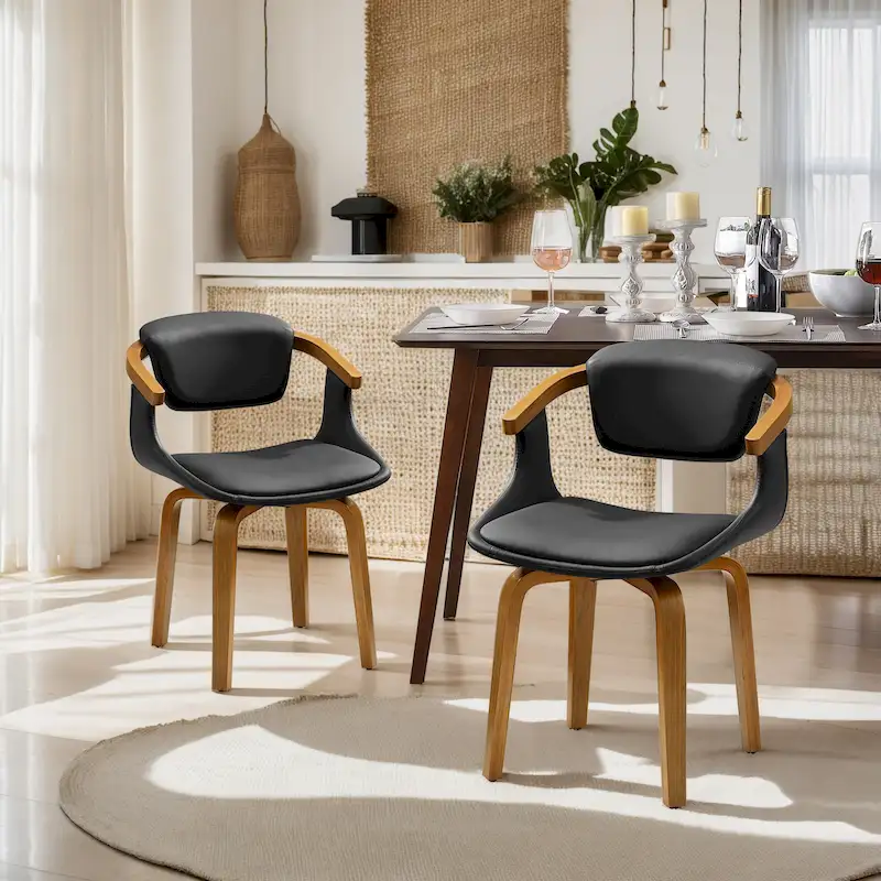 Art Leon Mid-century Modern Swivel Dining Chair (Set of 2)