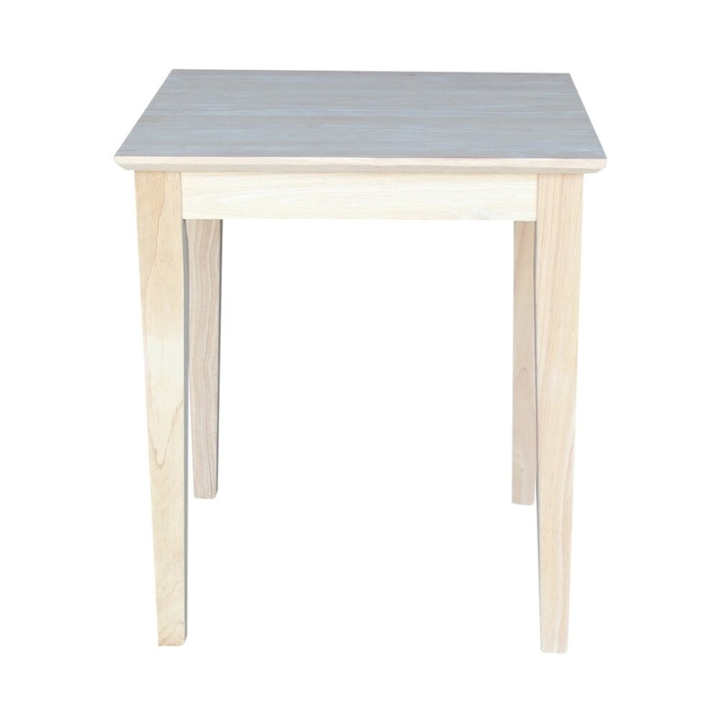 Unfinished Solid Parawood Shaker Tall End Table
