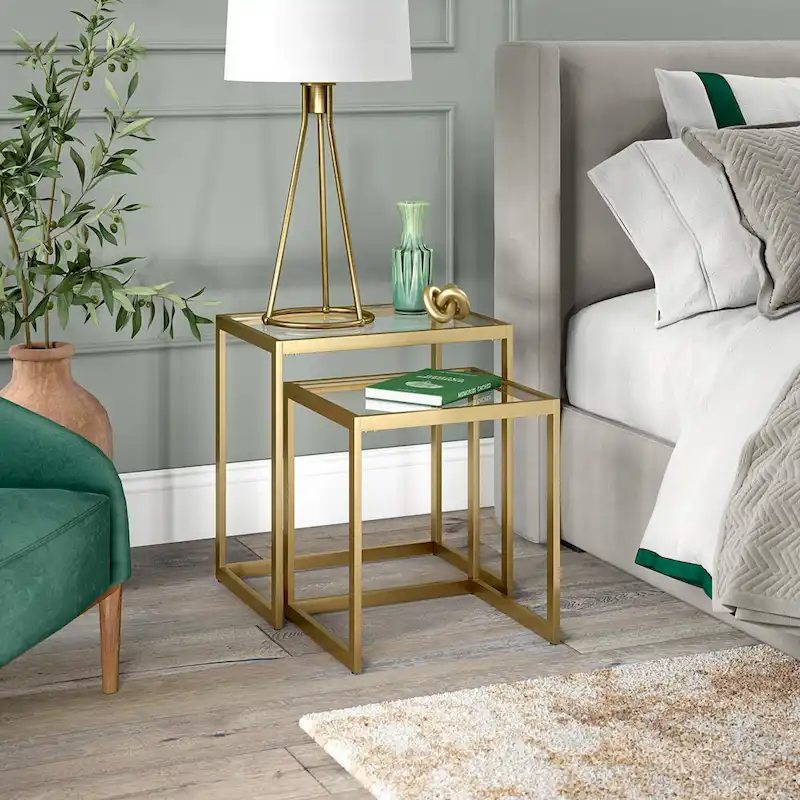 Rocco Rectangular Nested Side Table - 22 Wide