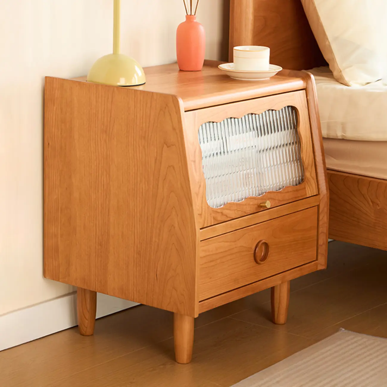 Drawer Storage Traditional Wood Nightstand