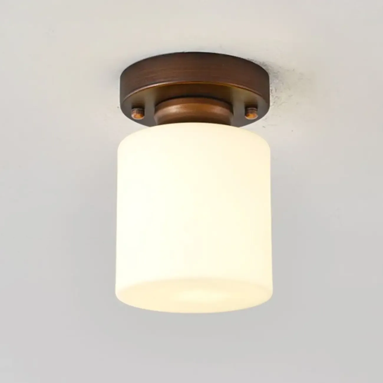 5 to 9 Inch Cube Glass Metal Semi Flush Ceiling Light
