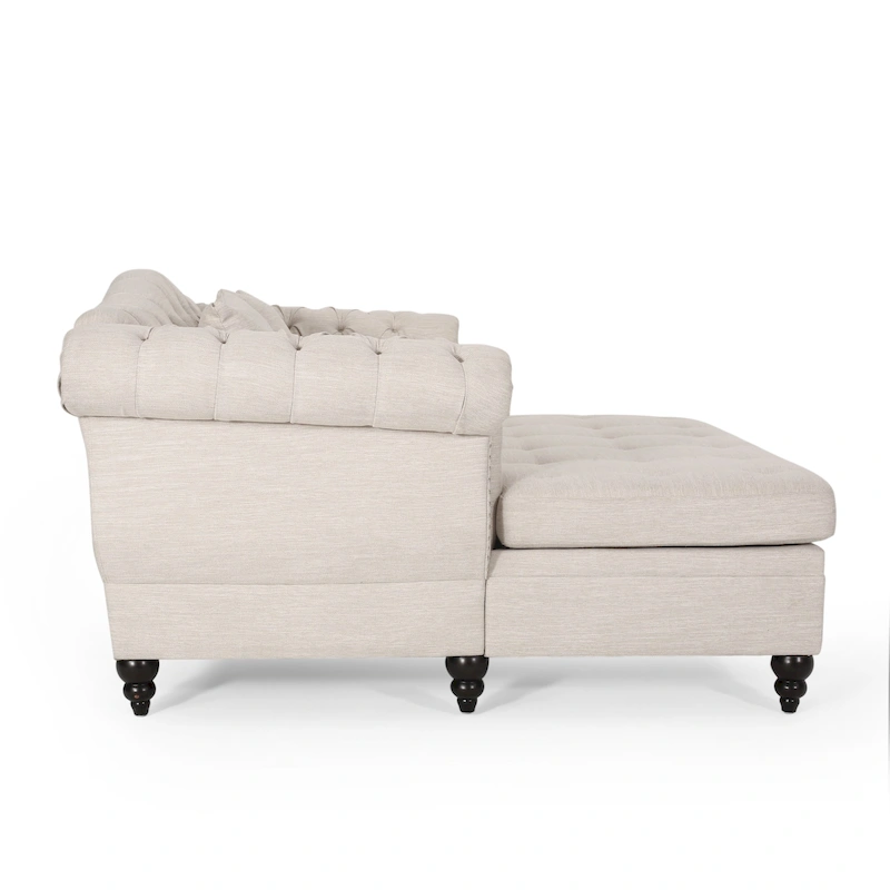 Wellston Tufted Double Chaise Lounge by Christopher Knight Home - 62.50 L x 58.50 W x 34.00 H