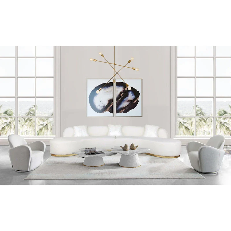 Curved Sofa with 3 Pillow Included