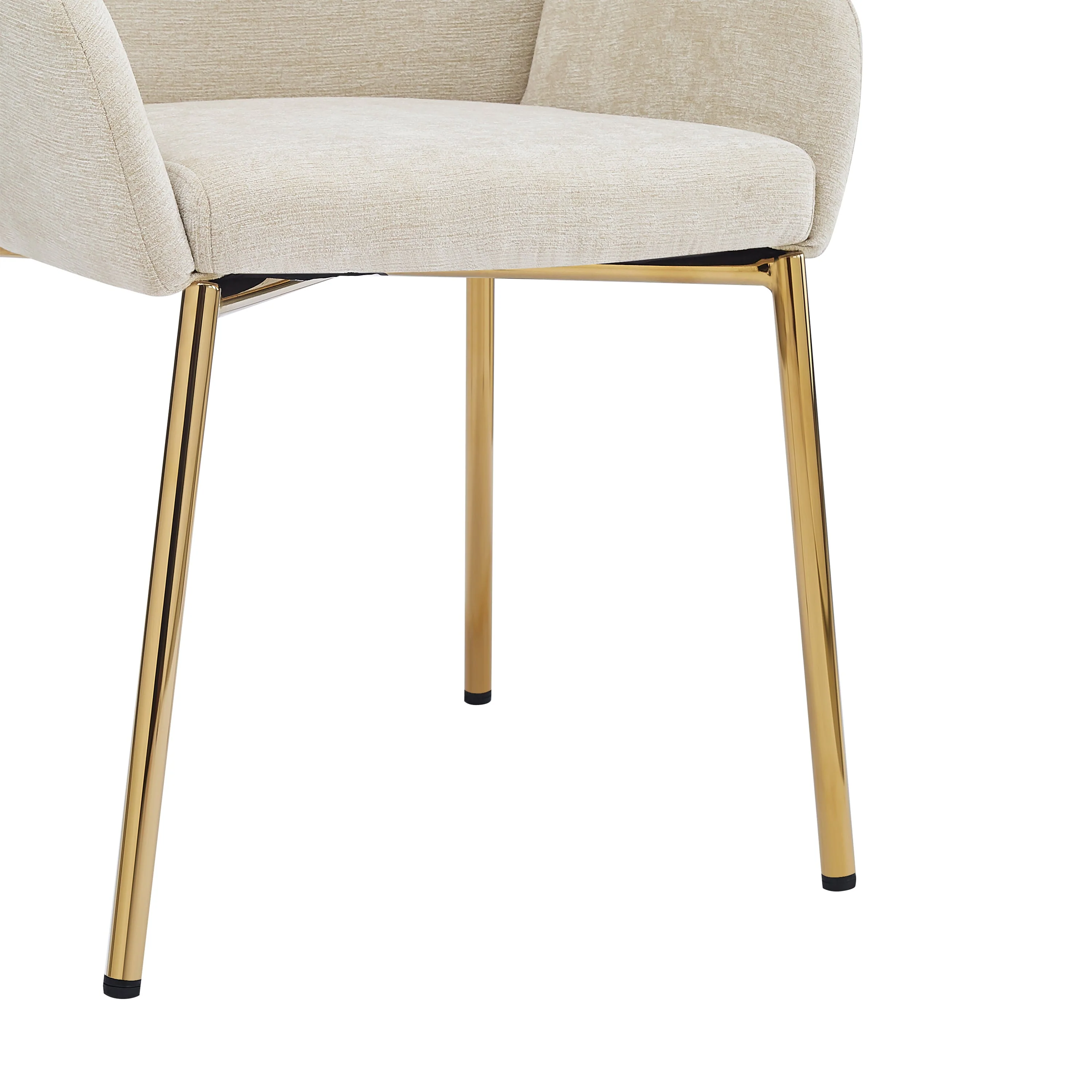 Luxury Polyester Round Back Dining Chairs, (Set of 2)