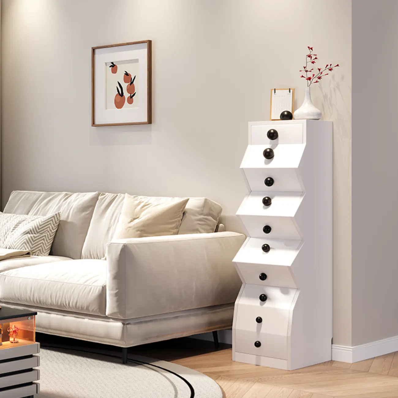 Modern Wood Top 3 Drawers Nightstand with Legs