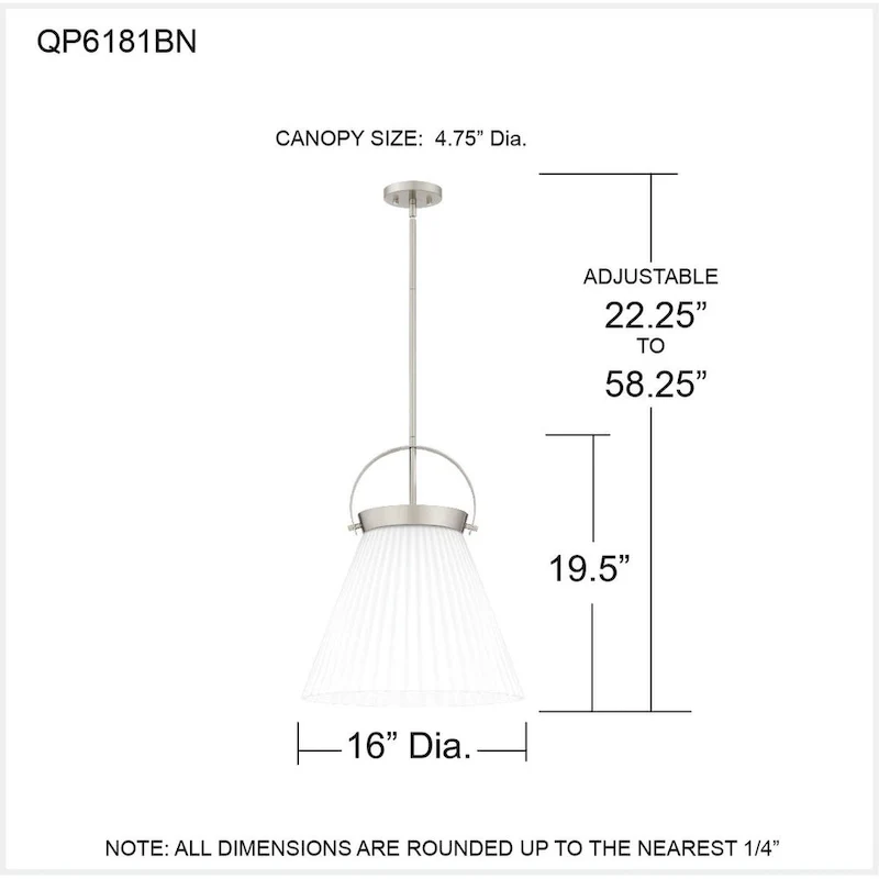 Thibault 1-Light Brushed Nickel Pendant Light