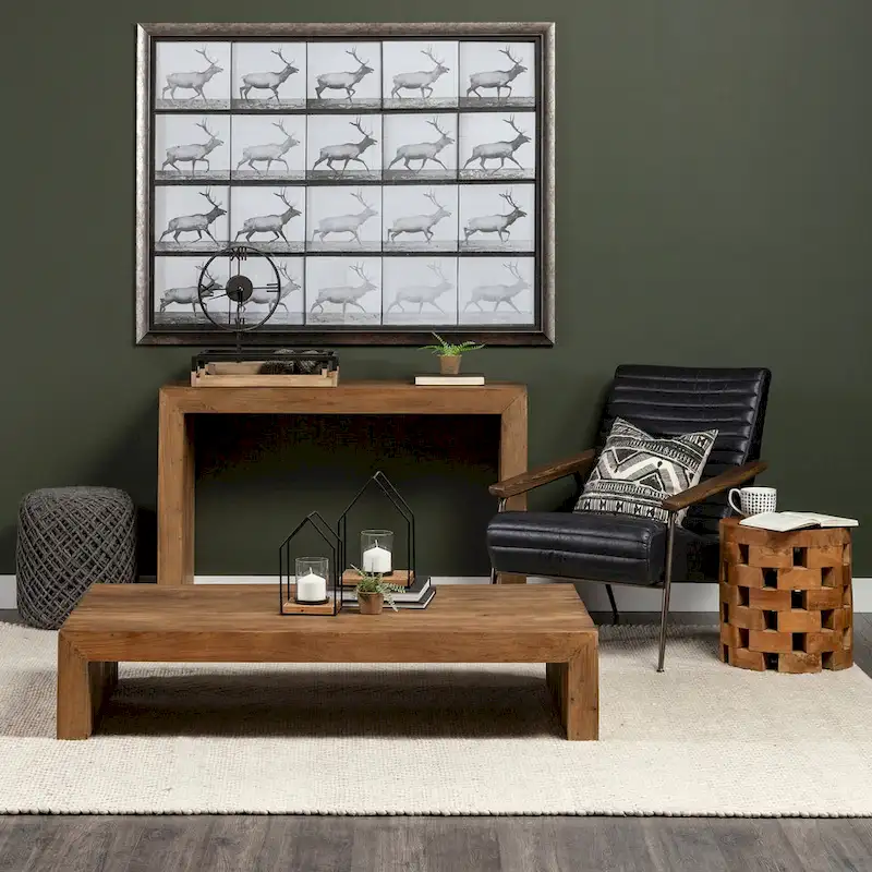 Mercana Allium Brown Woven Wool Round Pouf