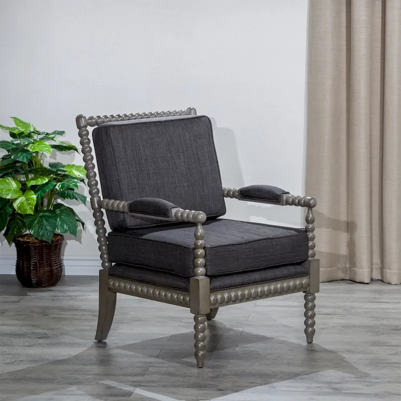 Spindle Fabric Arm Chair