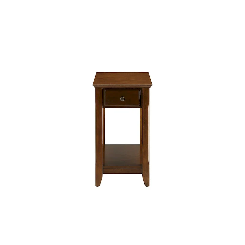Space Saving Rectangular 23 Wooden Side End Table with Two Storage Shelve and One Drawer for Living Room - 13L X 22W x 23H