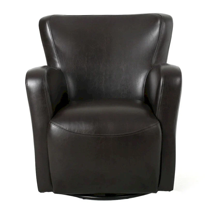 Angelo Bonded Leather Wingback Swivel Club Chair by Christopher Knight Home