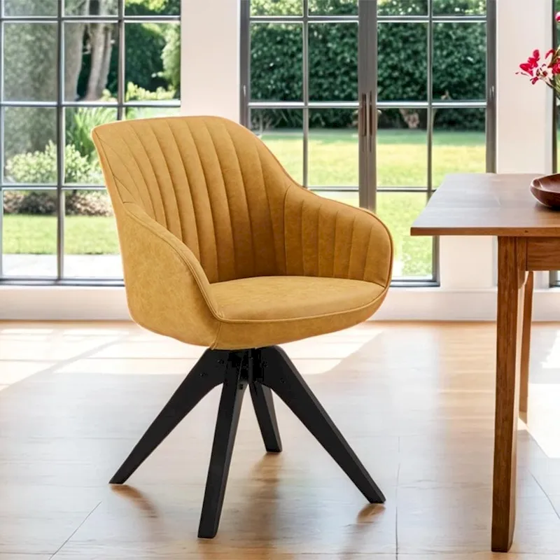 Art Leon Modern Wood Swivel Chair with Oak Legs