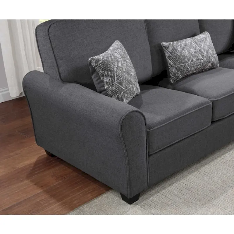 2Pc Chenille Upholstered Sofa Set w/ Pillows Living Room Couch Loveseat