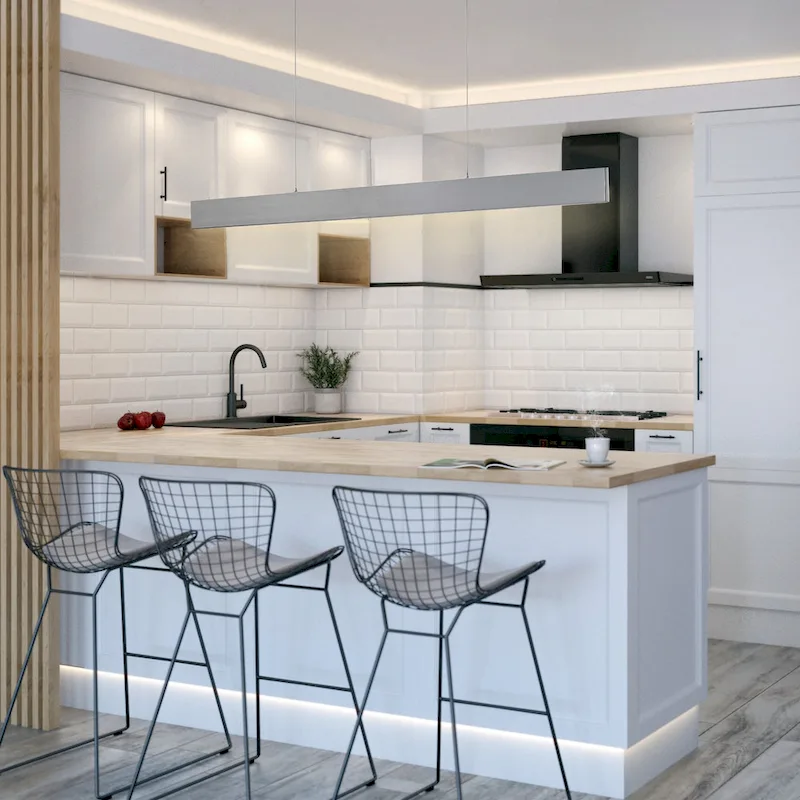 Strick & Bolton Eugene Brushed Aluminum Metal Linear LED Pendant