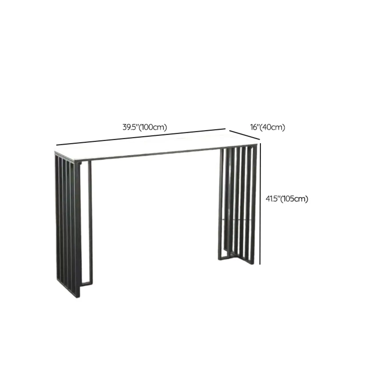 Modern Simple Marble Black Iron Bar Table