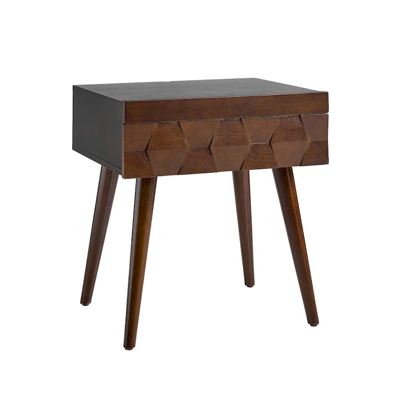 Julian Mid-century  End Table with Charging Station by