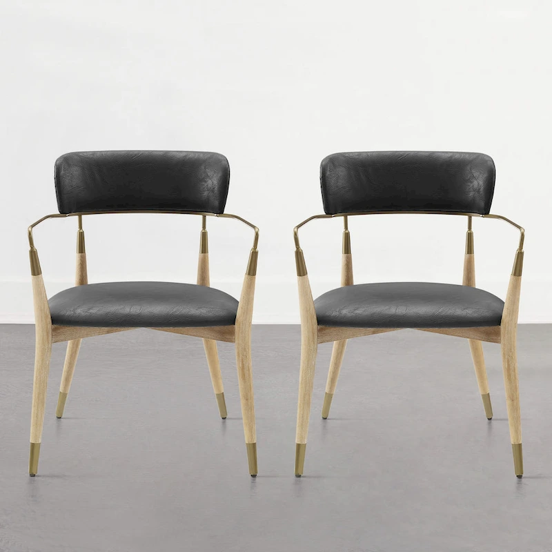 Art Leon Mid-century Solid Wood Accent Dining Chair (Set of 2)