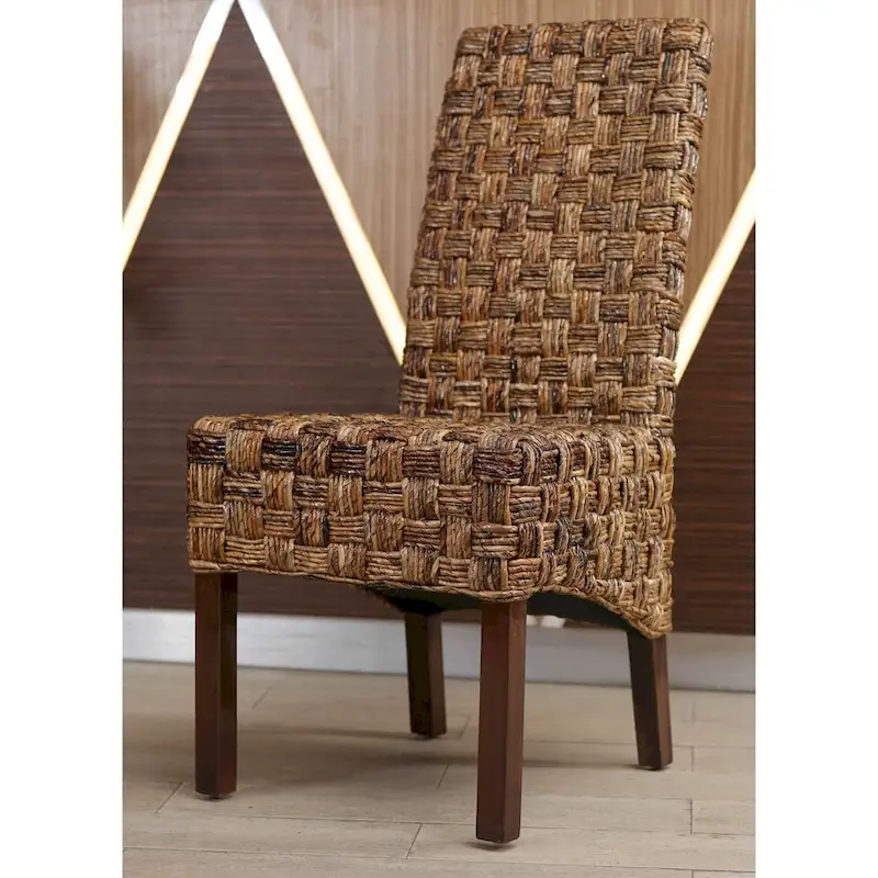 Victor Woven Abaca/Mahogany Dining Chair (Set of 2)