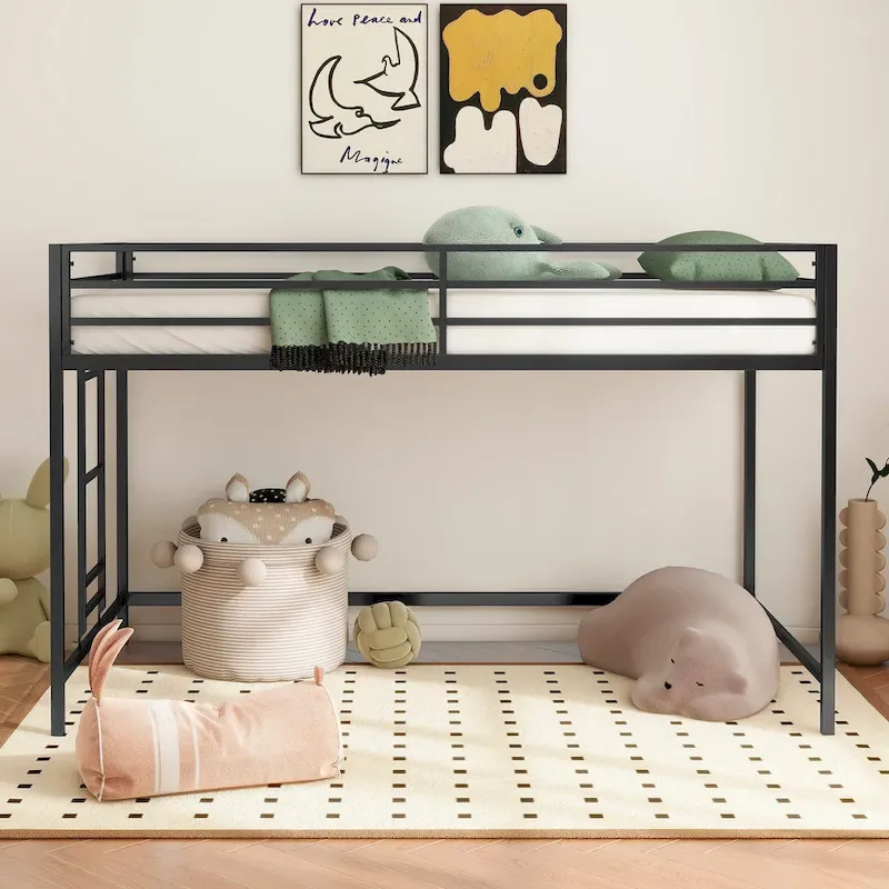 Junior twin loft bunk black For Bedroom