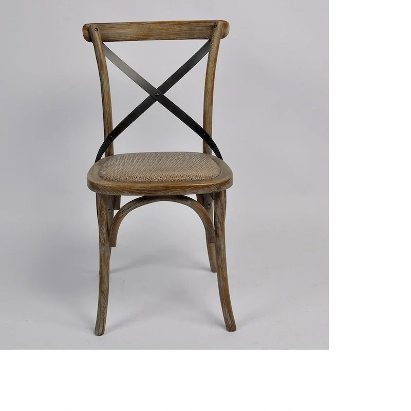 Tucken Cross-Back Rattan Upholstered Chair