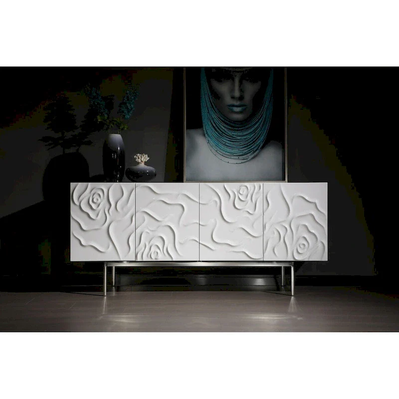Modrest Gwen Modern White High Gloss Buffet